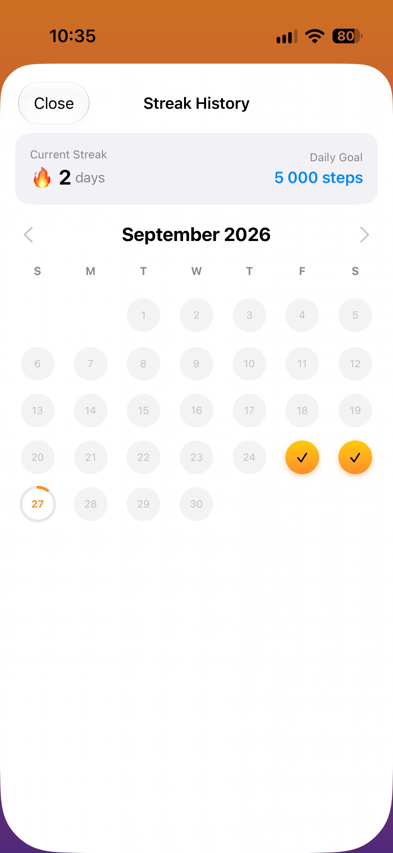 Streaks & Calendar